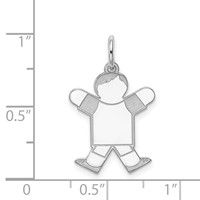 Sterling Silver Rhodium-plated Kid Charm view 3