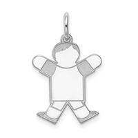 Sterling Silver Rhodium-plated Kid Charm view 1