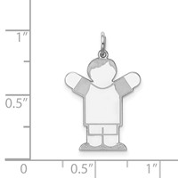 Sterling Silver Rhodium-plated Kid Charm view 3