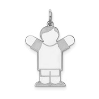 Sterling Silver Rhodium-plated Kid Charm view 1