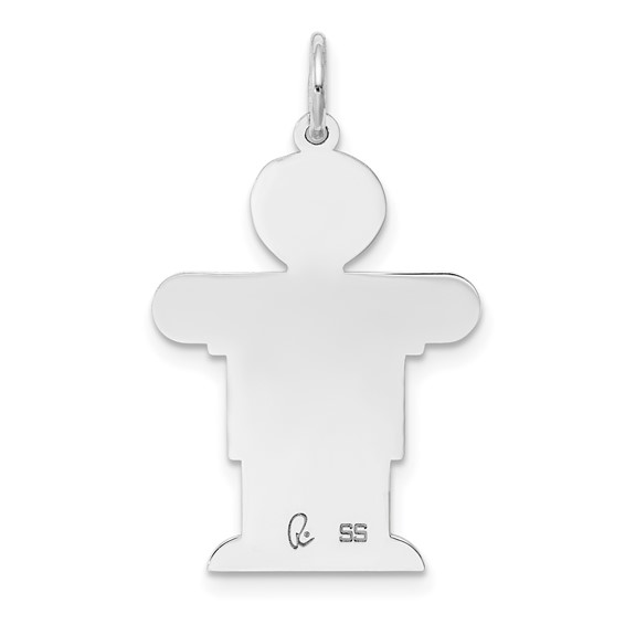 Sterling Silver Rhodium-plated Kid Charm