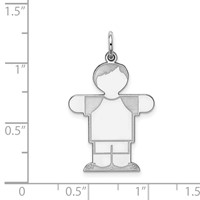Sterling Silver Rhodium-plated Kid Charm view 3