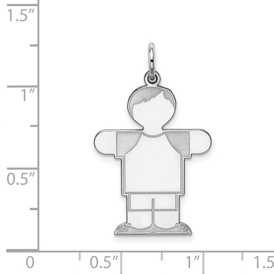 Sterling Silver Rhodium-plated Kid Charm