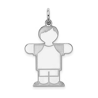 Sterling Silver Rhodium-plated Kid Charm view 1