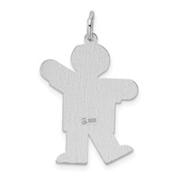 Sterling Silver Rhodium-plated Kid Charm view 4