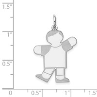Sterling Silver Rhodium-plated Kid Charm view 3