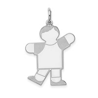 Sterling Silver Rhodium-plated Kid Charm view 1