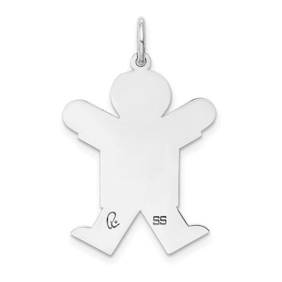 Sterling Silver Rhodium-plated Kid Charm