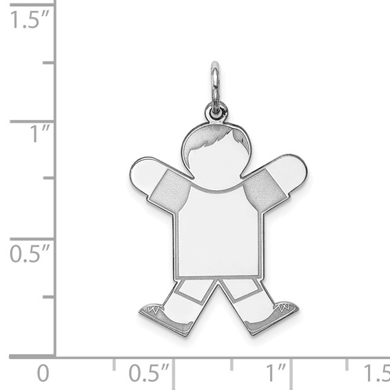 Sterling Silver Rhodium-plated Kid Charm