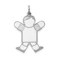 Sterling Silver Rhodium-plated Kid Charm view 1
