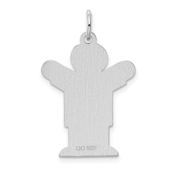 Sterling Silver Rhodium-plated Kid Charm