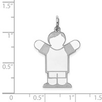Sterling Silver Rhodium-plated Kid Charm view 3