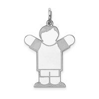 Sterling Silver Rhodium-plated Kid Charm view 1