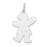 Sterling Silver Rhodium-plated Kid Charm view 4