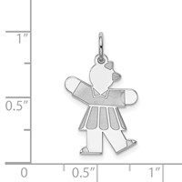 Sterling Silver Rhodium-plated Kid Charm view 3