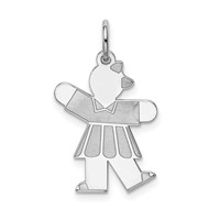 Sterling Silver Rhodium-plated Kid Charm view 1
