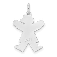 Sterling Silver Rhodium-plated Kid Charm view 4