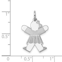 Sterling Silver Rhodium-plated Kid Charm view 3