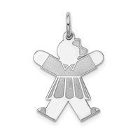 Sterling Silver Rhodium-plated Kid Charm view 1