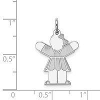 Sterling Silver Rhodium-plated Kid Charm view 3