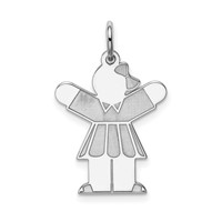 Sterling Silver Rhodium-plated Kid Charm view 1