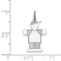 Sterling Silver Rhodium-plated Kid Charm view 3