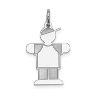 Sterling Silver Rhodium-plated Kid Charm view 1