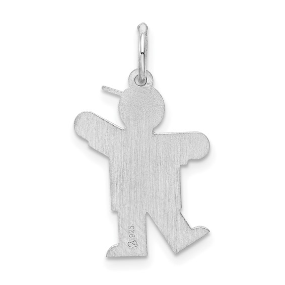 Sterling Silver Rhodium-plated Kid Charm