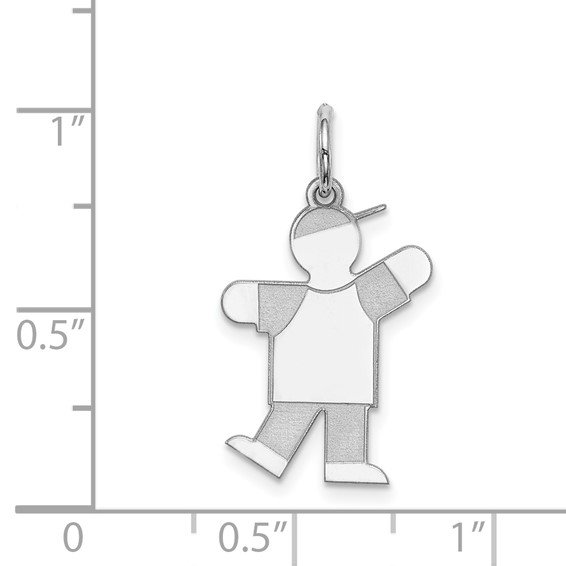 Sterling Silver Rhodium-plated Kid Charm