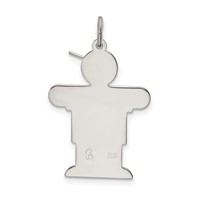 Sterling Silver Rhodium-plated Kid Charm view 4