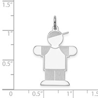 Sterling Silver Rhodium-plated Kid Charm view 3