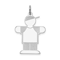 Sterling Silver Rhodium-plated Kid Charm view 1