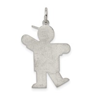 Sterling Silver Rhodium-plated Kid Charm view 4