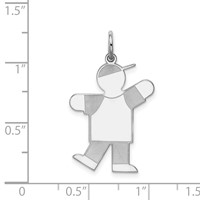Sterling Silver Rhodium-plated Kid Charm view 3