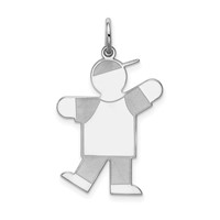 Sterling Silver Rhodium-plated Kid Charm view 1
