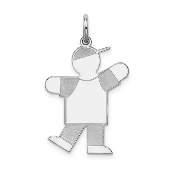 Sterling Silver Rhodium-plated Kid Charm