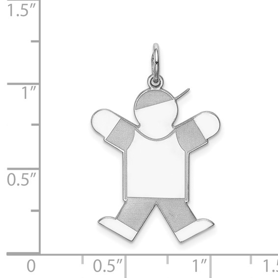 Sterling Silver Rhodium-plated Kid Charm