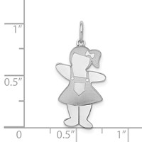 Sterling Silver Rhodium-plated Pocket Sized Cuddle Charm view 4