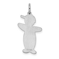 Sterling Silver Rhodium-plated Engravable Pee-Wee Boy Cuddles Charm view 3