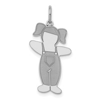 Sterling Silver Rhodium-plated Country Side Cuddle Charm view 1
