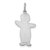 Sterling Silver Rhodium-plated Engravable Mommas Boy Cuddles Charm view 3