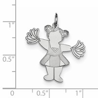 Sterling Silver Rhodium-plated Pom Pom Cuddle Charm view 2
