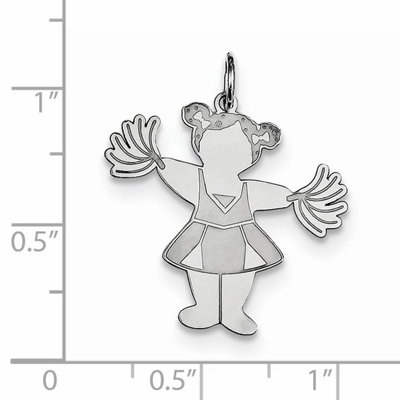 Sterling Silver Rhodium-plated Pom Pom Cuddle Charm