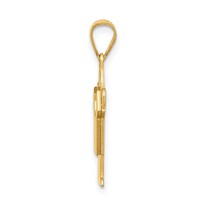 14K Yellow Gold the Kids Solid Satin Small Boy Engravable Love Charm view 2
