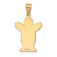 14K Yellow Gold the Kids Solid Satin Small Boy Engravable Love Charm view 4