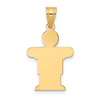 14K Yellow Gold the Kids Solid Satin Small Boy Engravable Hugs Charm view 4