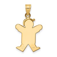 14K the Kids Solid Engravable Small Boy with Hat on Right Joy Charm view 4