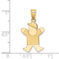 14K the Kids Solid Engravable Small Boy with Hat on Right Joy Charm view 3