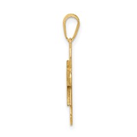 14K Yellow Gold the Kids Solid Satin Small Girl Engravable Kiss Charm view 2