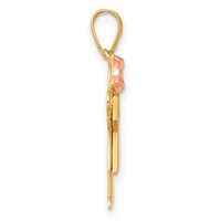 14K Two-tone the Kids Small Girl Charm with Bow on Left Engravable Love view 2
